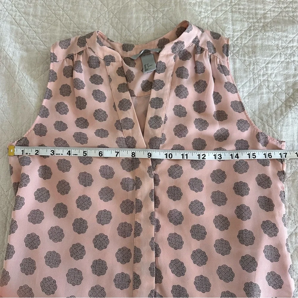 H&M Pink and Black Shirt Dress Sleeveless V-neck Fully Lined Size 4 - Picture 4 of 9